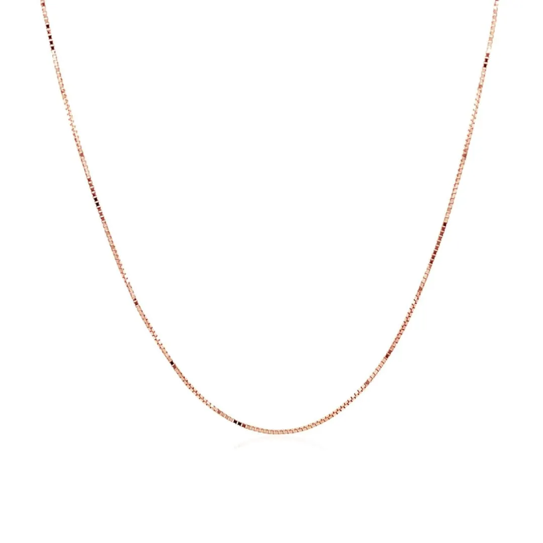 14k Rose Gold Classic Box Chain 0.6mm