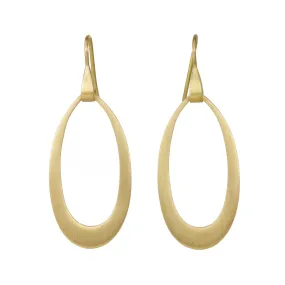 20K Gold Oblong Doorknocker Earrings