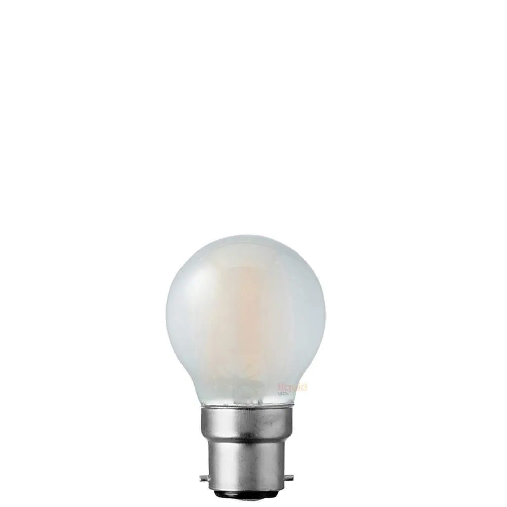 6W Fancy Round LED Bulb B22 Frost in Warm White