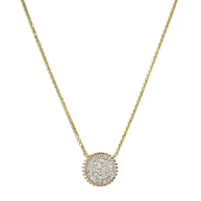 AFJ Diamond Collection - Diamond Circle Pendant Necklace, Yellow Gold