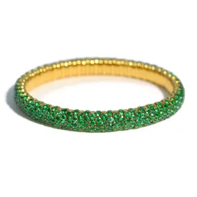 AFJ Diamond Collection - Flexible Bracelet with Emeralds, 18k Yellow Gold