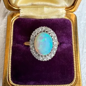 Antique Opal & Diamond Ring