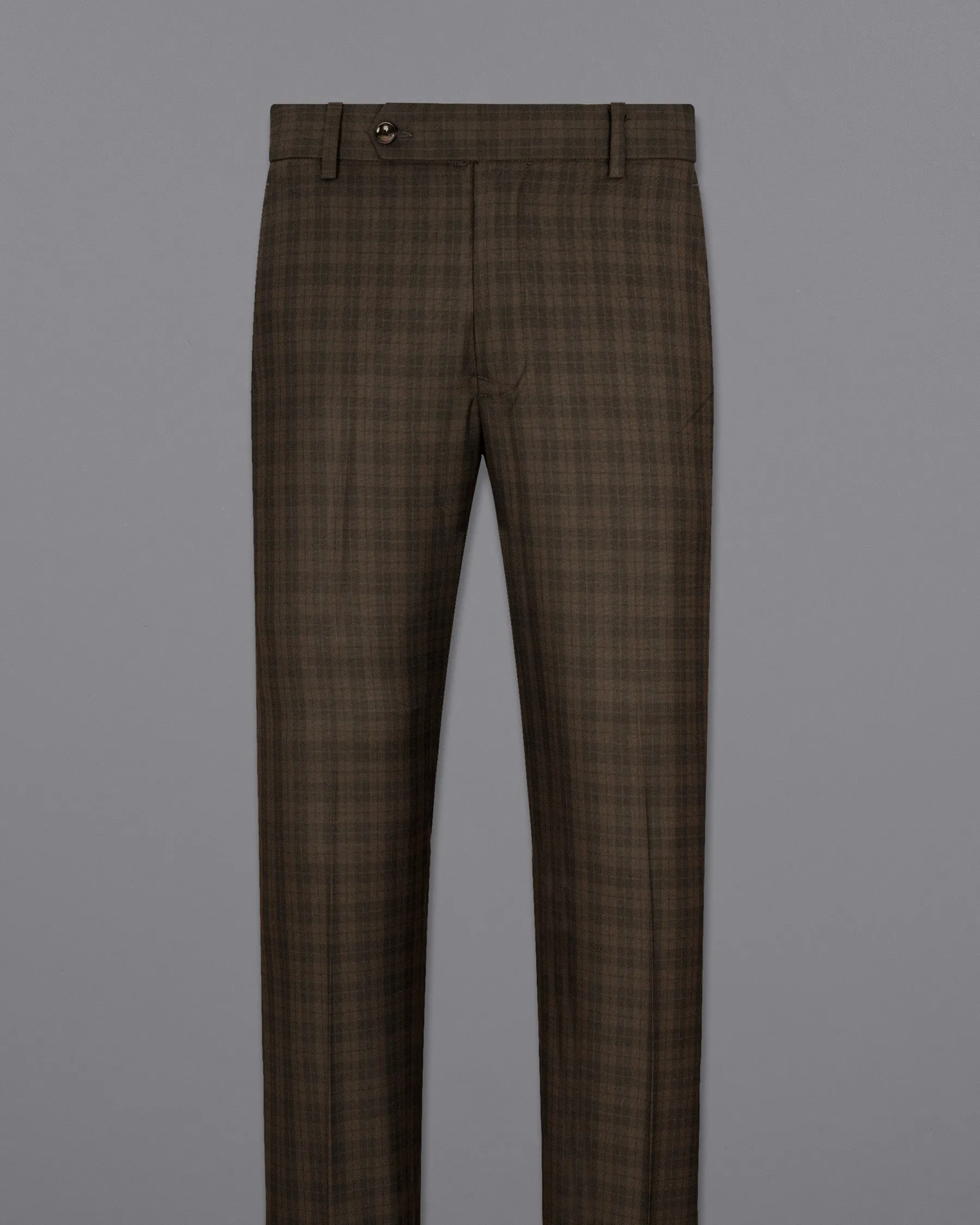 Armadillo Brown Plaid Double-breasted Suit