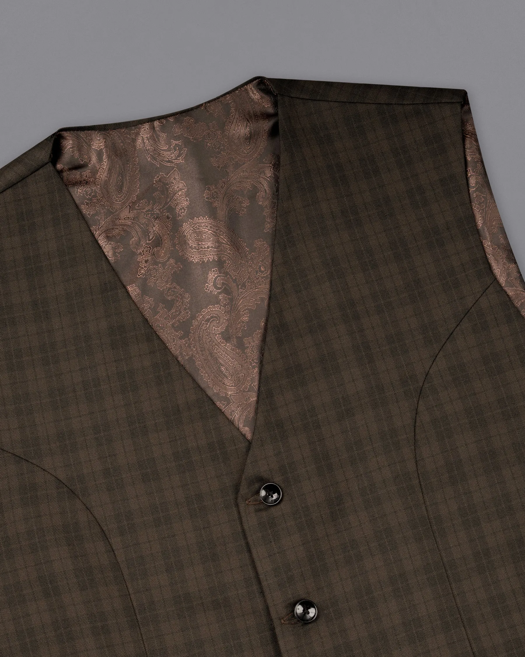 Armadillo Brown Plaid Double-breasted Suit