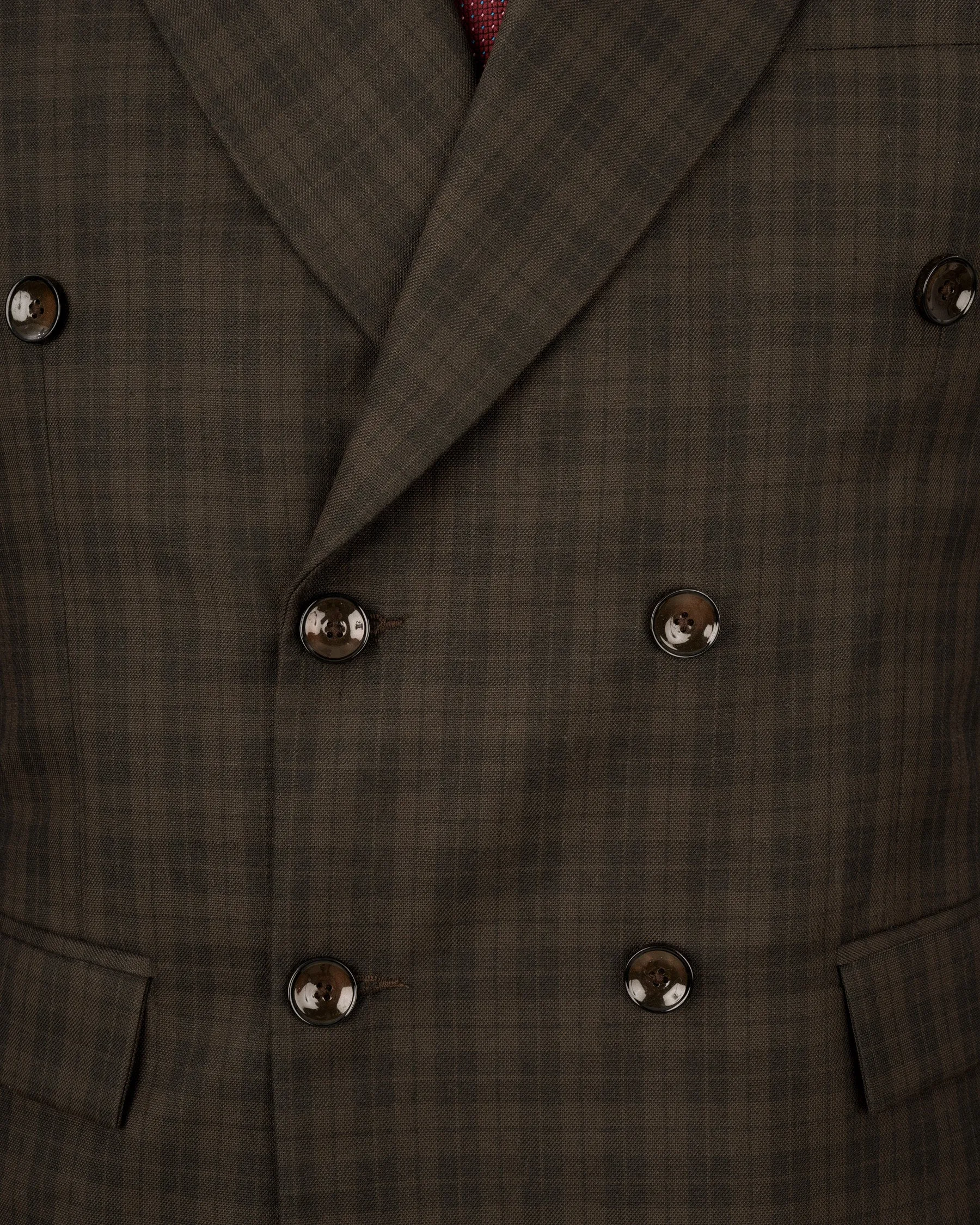 Armadillo Brown Plaid Double-breasted Suit