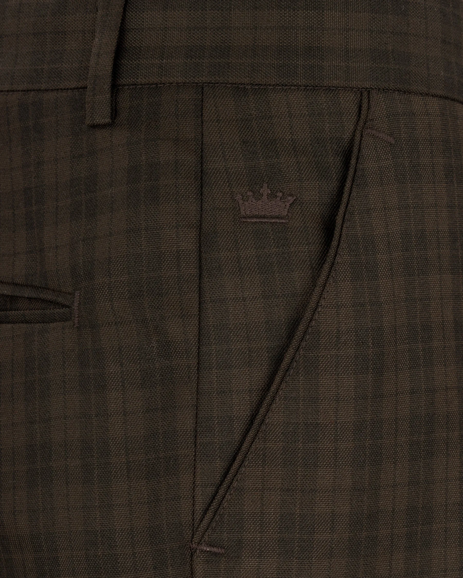 Armadillo Brown Plaid Double-breasted Suit