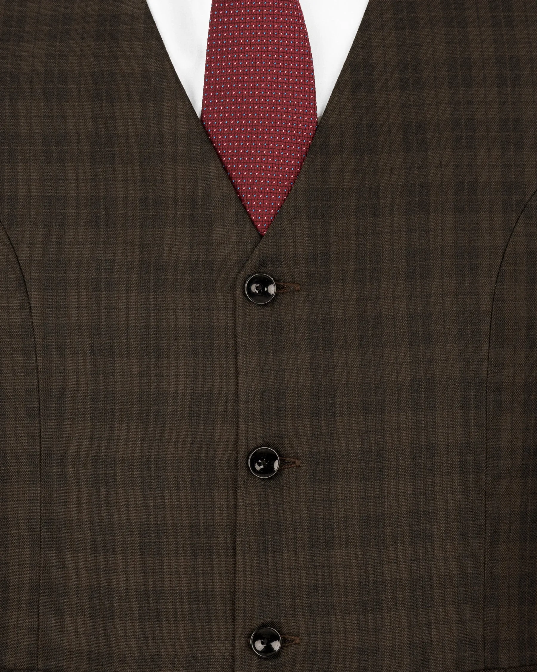 Armadillo Brown Plaid Double-breasted Suit