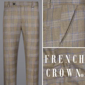 Arrowtown Brown with Azure Blue Plaid Pant