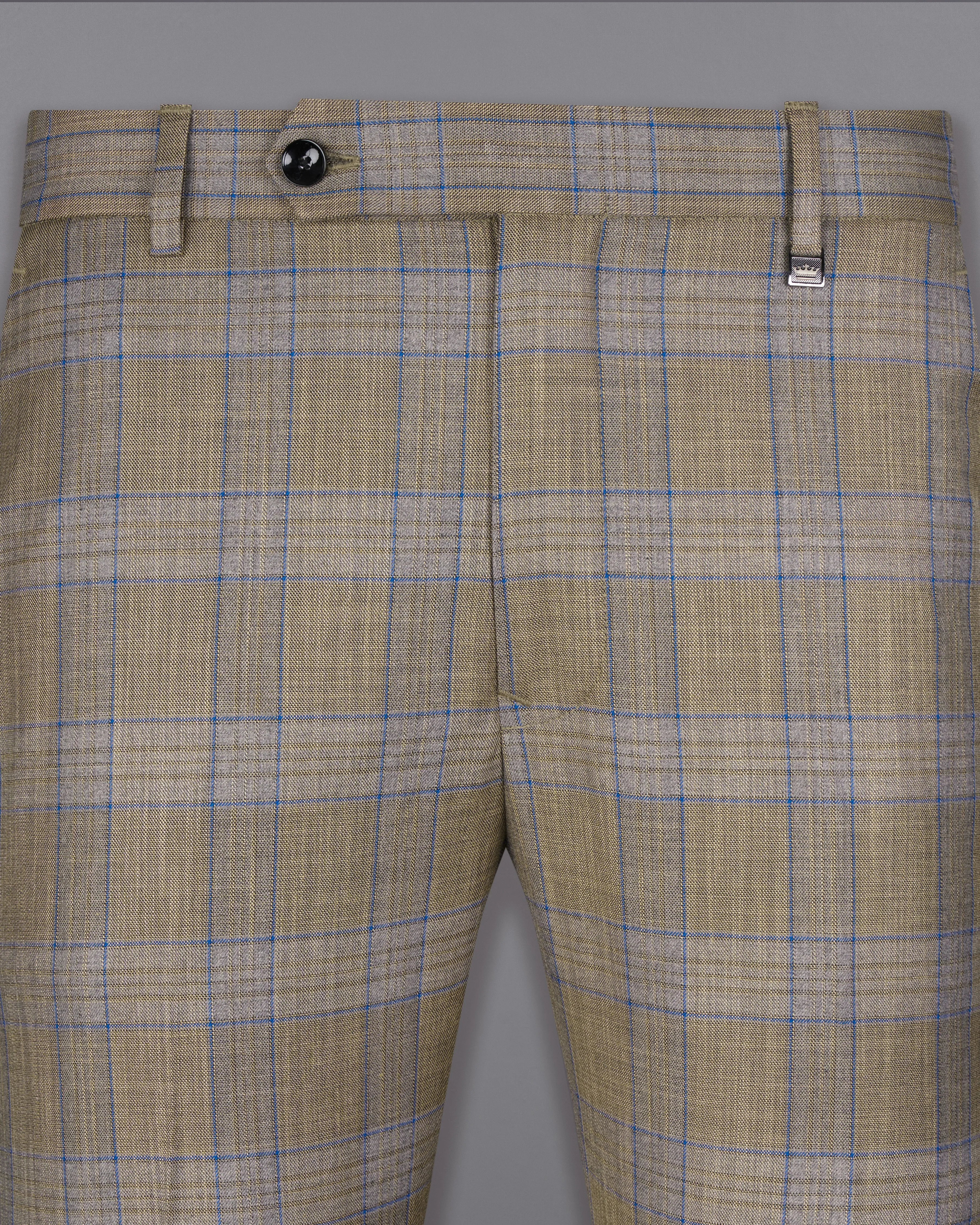 Arrowtown Brown with Azure Blue Plaid Pant