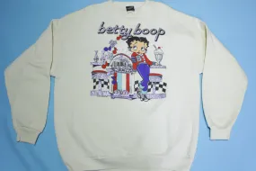 Betty Boop 50's Juke Box Diner Vintage 1995 90's Glitter Print Crewneck Sweatshirt