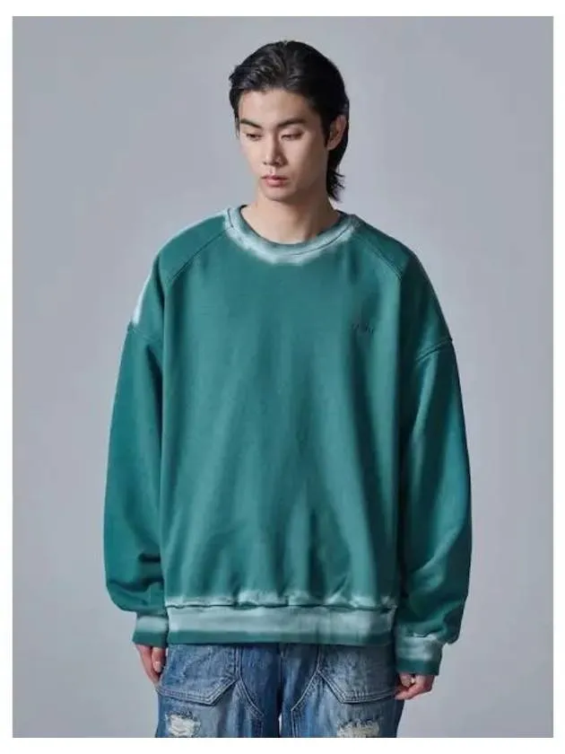 Bleached loose fit sweatshirt green domestic product