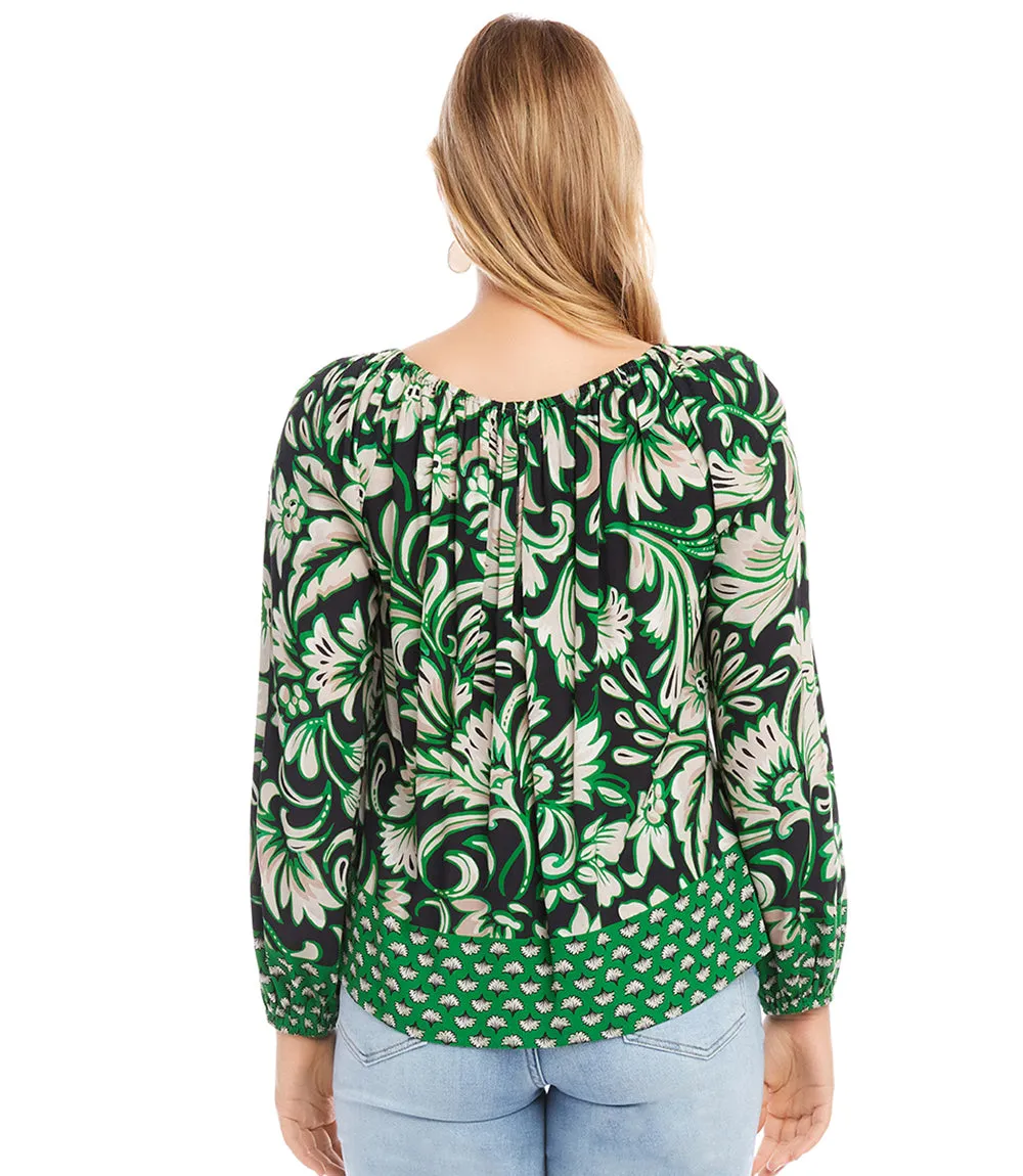 Border Print Top