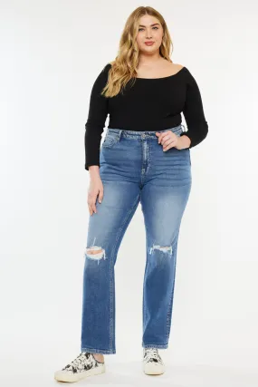 Buni High Rise Slim Straight Leg Jeans (Plus Size)