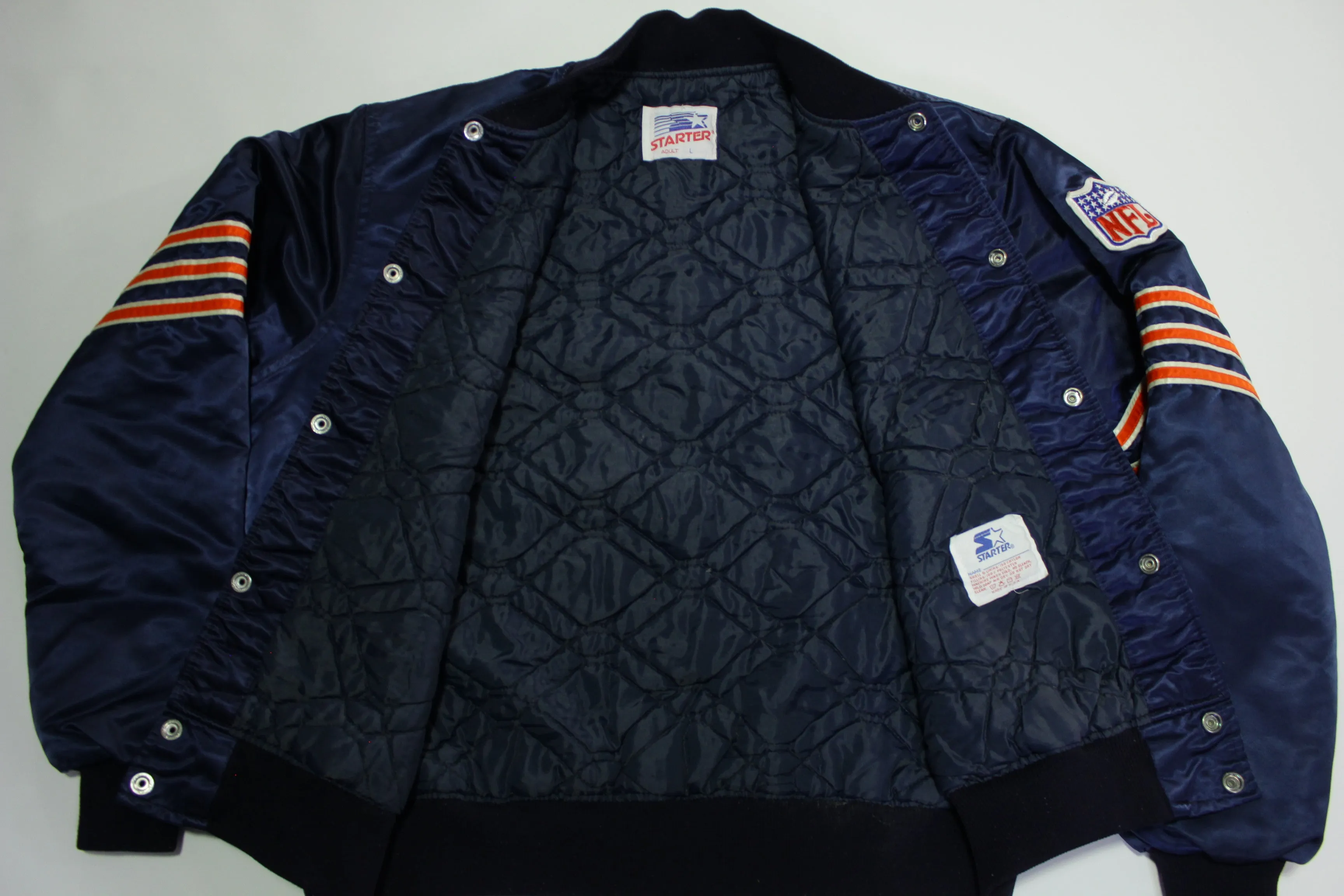 Chicago Bears Vintage 80's Satin Starter Made in USA Quilt Lined NFL Jacket