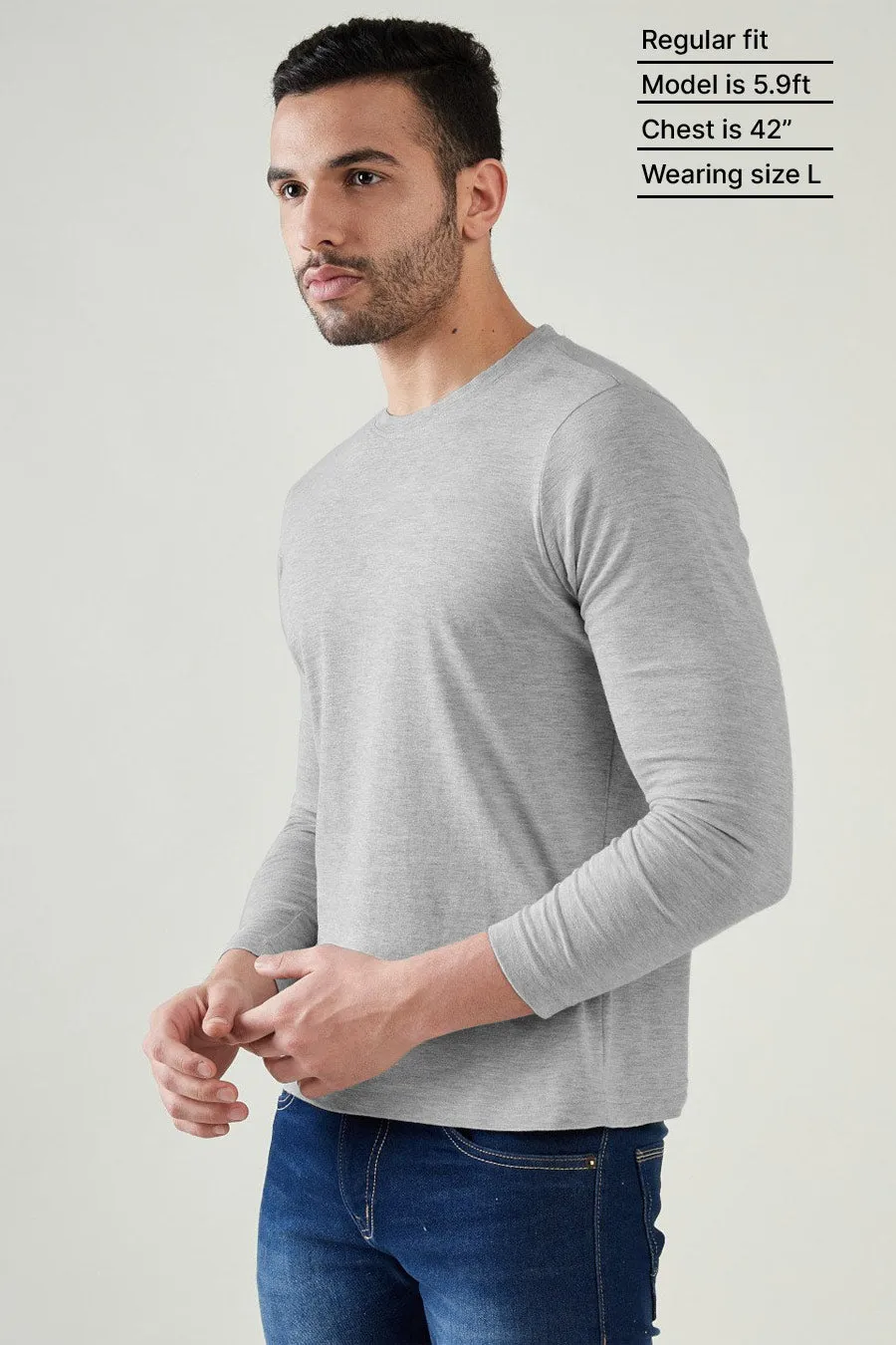 Classic Full sleeve in Light Grey