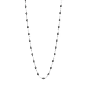 Classic Gigi Grey necklace, White Gold, 17.7"