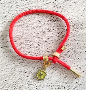 Dani Yellow Shield Initials Corded Slider Bracelet