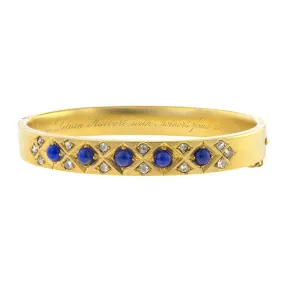 Edwardian Lapis & Diamond Bracelet