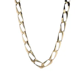 Estate 14k Yellow Gold Elongated Polished Curb Link 20 Chain Necklace