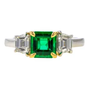 Estate Emerald & Diamond Ring, 1.35ct.