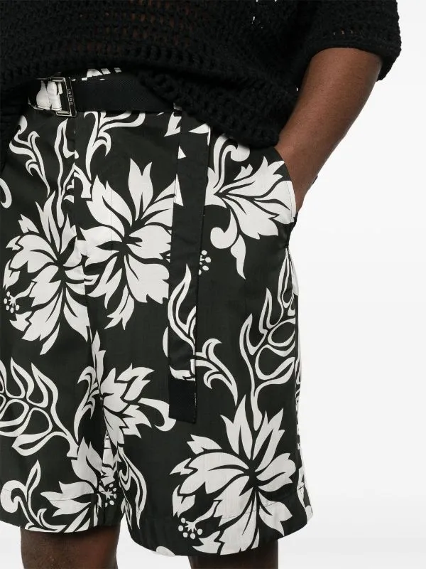 FLORAL-PRINT POPLIN SHORTS