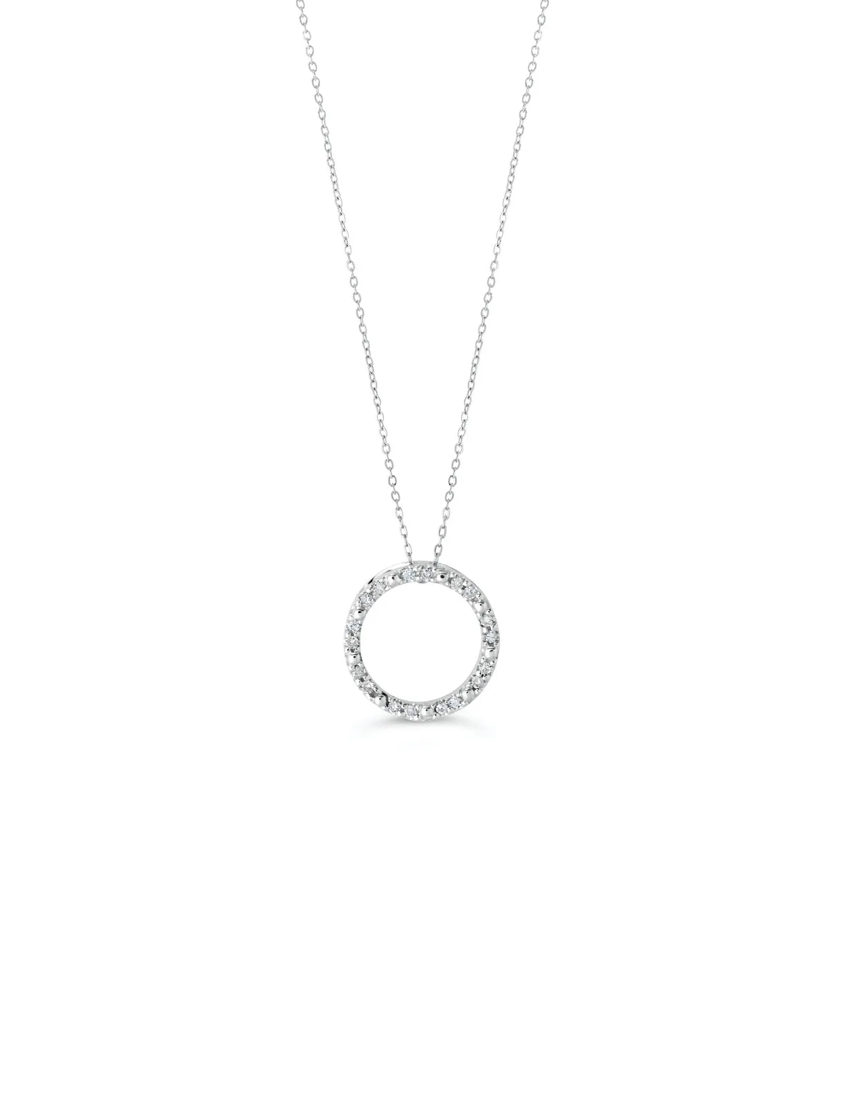 Icicles 10k Gold Circle Diamond Necklace