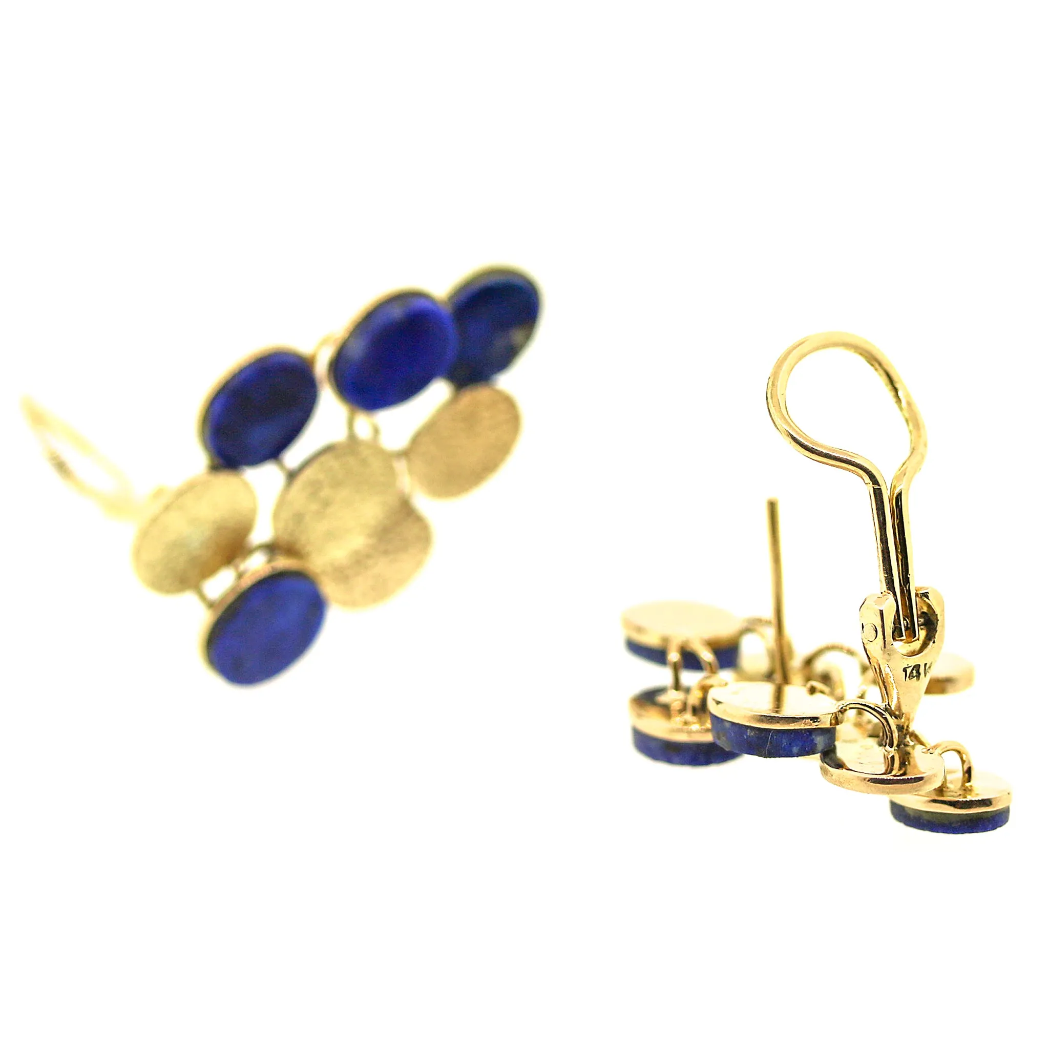 Lapis and Gold Bubbles Earrings