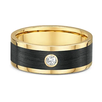 Men's 14k /Carbon Fiber Diamond Wedding Band