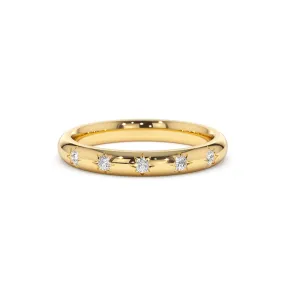 Minimalist Five Stars Wedding Ring