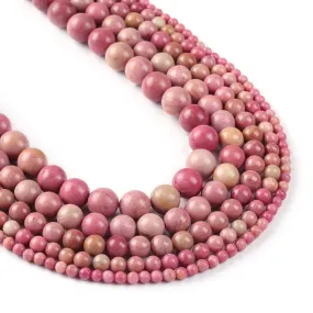 Natural Rhodonite beads 4 6 8 10 12mm Gemstone Round Loose Beads for Jewelry 15 Full Strand 103049