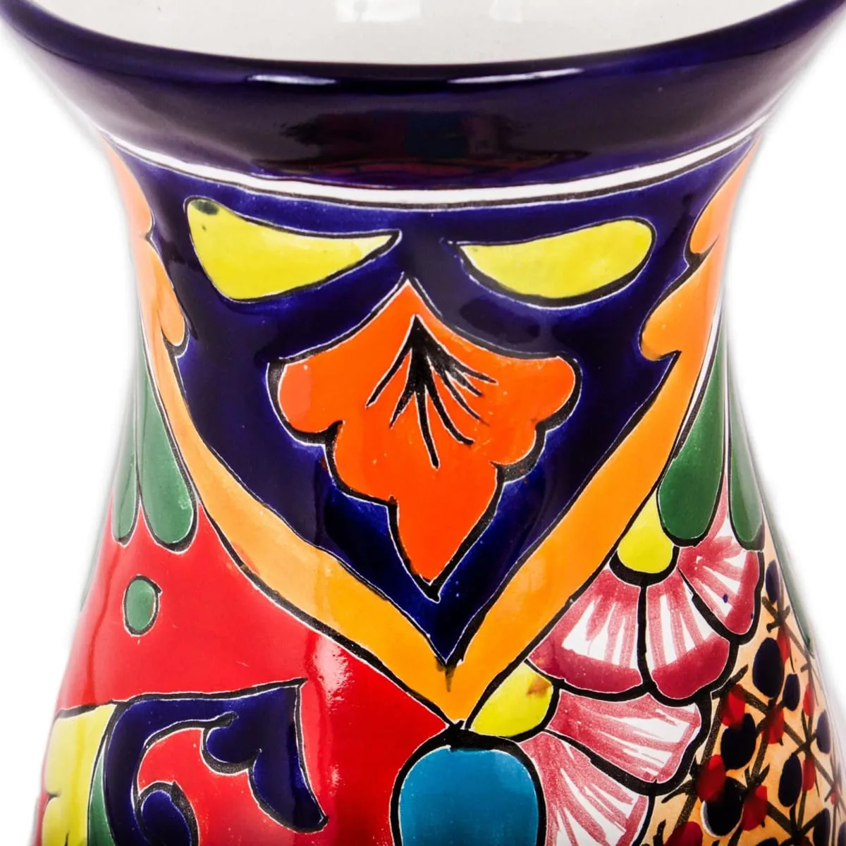 Novica Colorful Curves Ceramic Vase