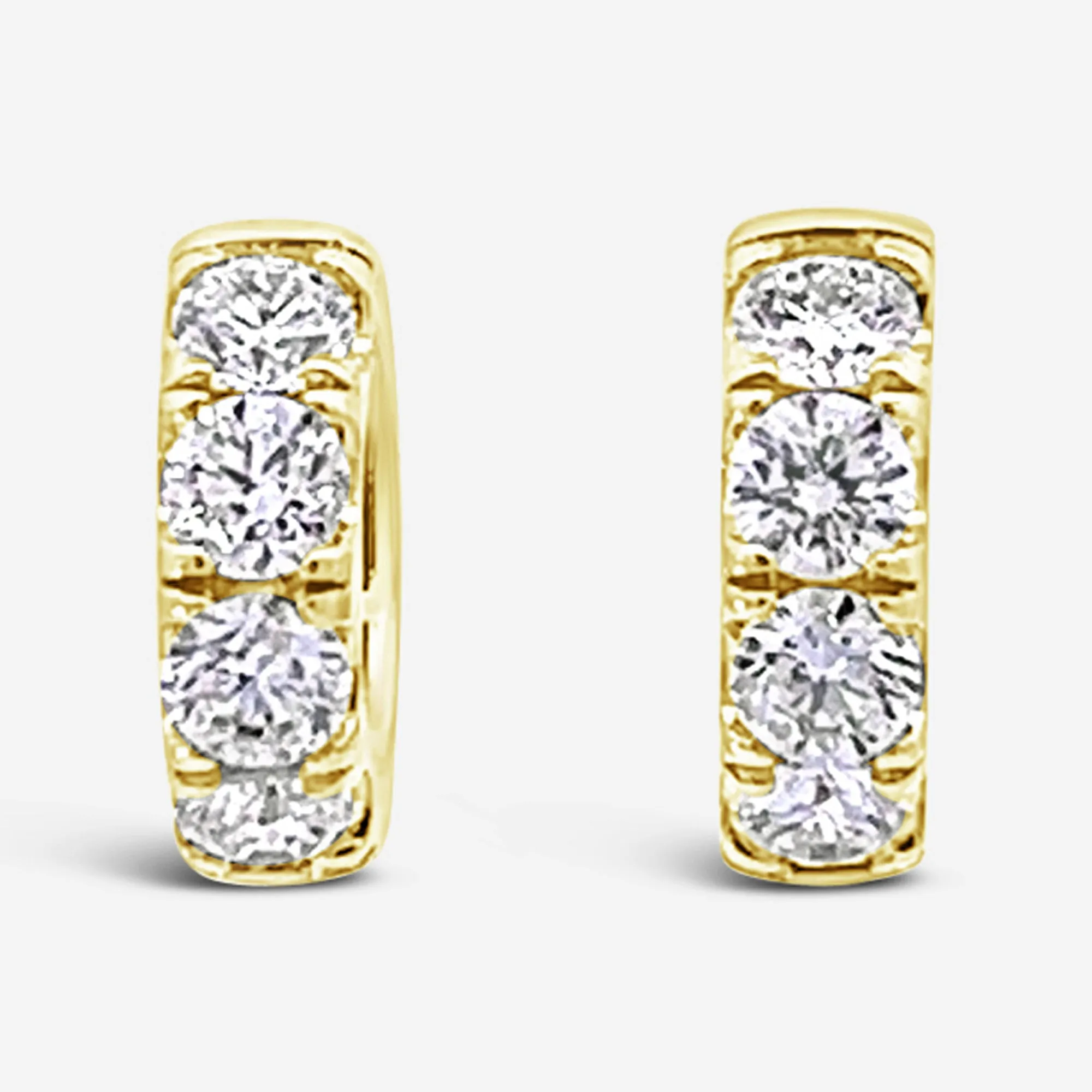 Prong Set 1.20CT Diamond Huggie Earrings