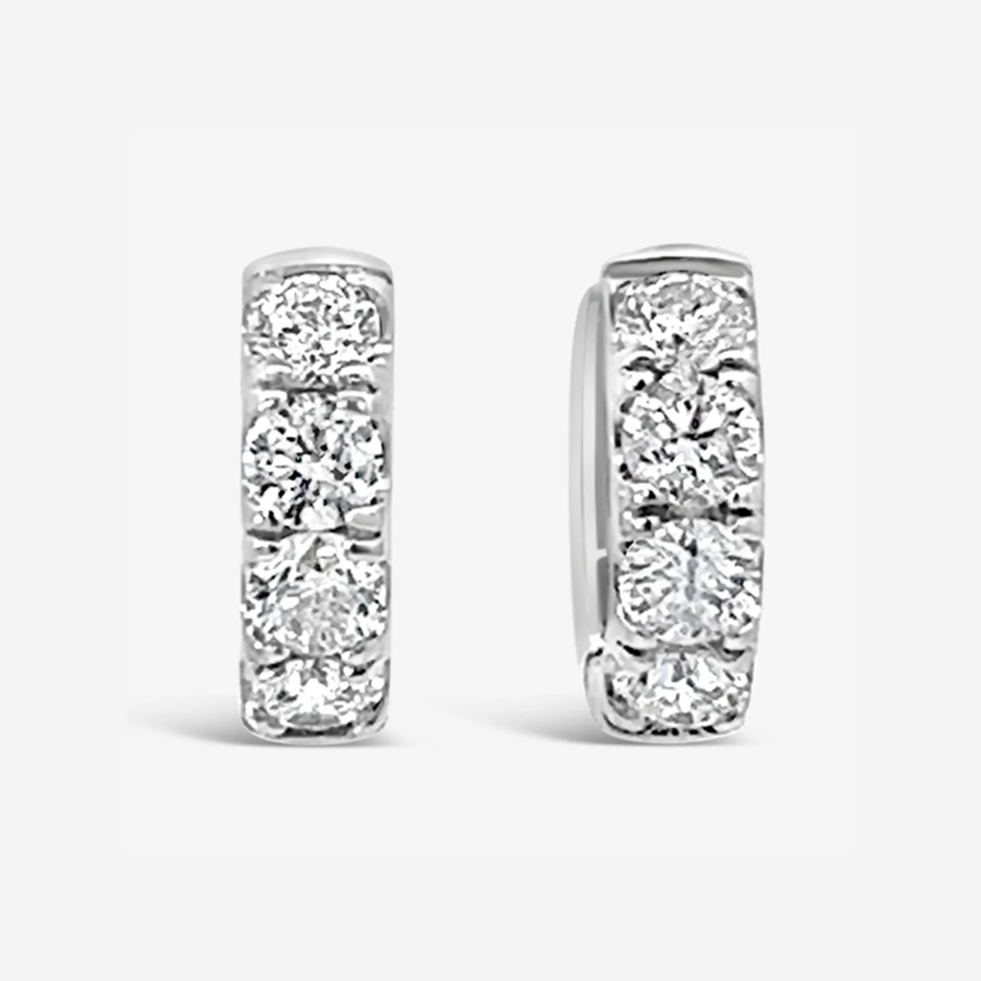 Prong Set 1.20CT Diamond Huggie Earrings