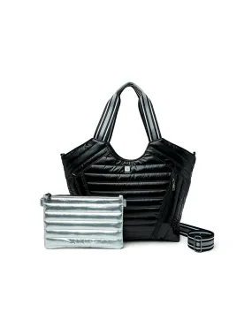 Puzzle Tote, Shiny Black