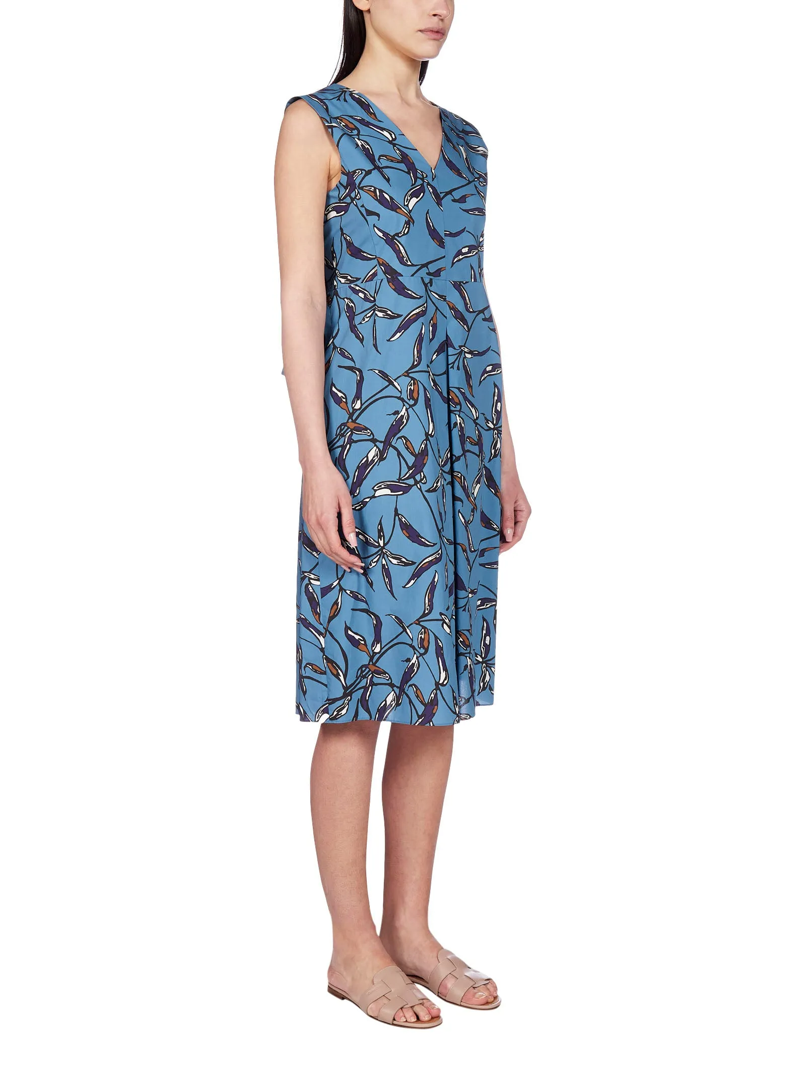 'S Max Mara Floral Print V-Neck Dress