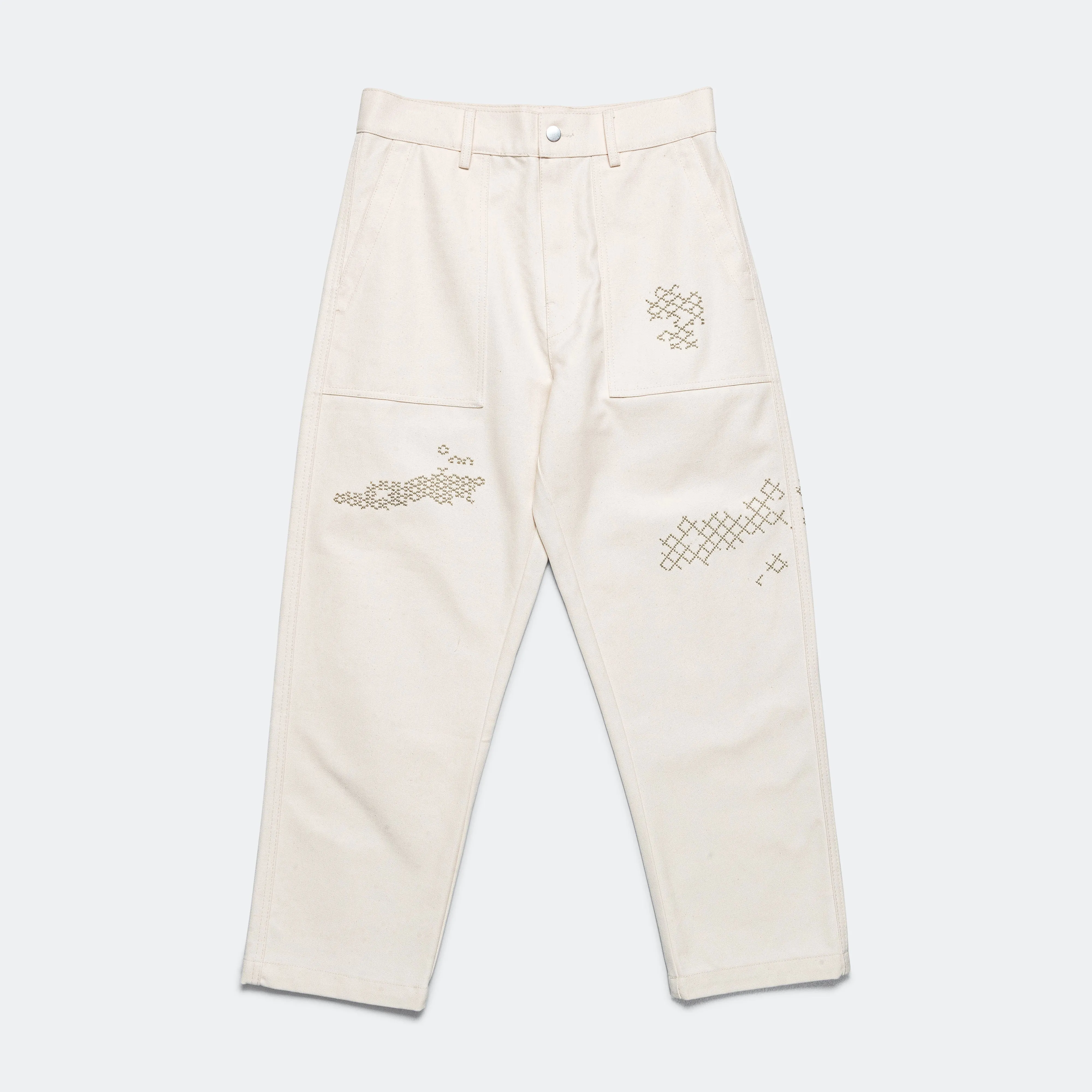 Shabaket Seid Canvas Utility Pants - Off White