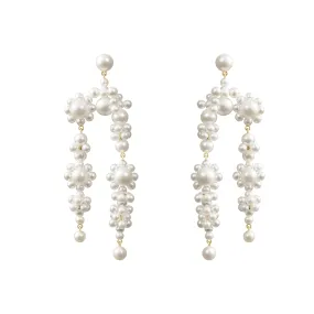 Sophie Bille Brahe - Fontaine Bellis - Drop Earrings with Pearls, Yellow Gold