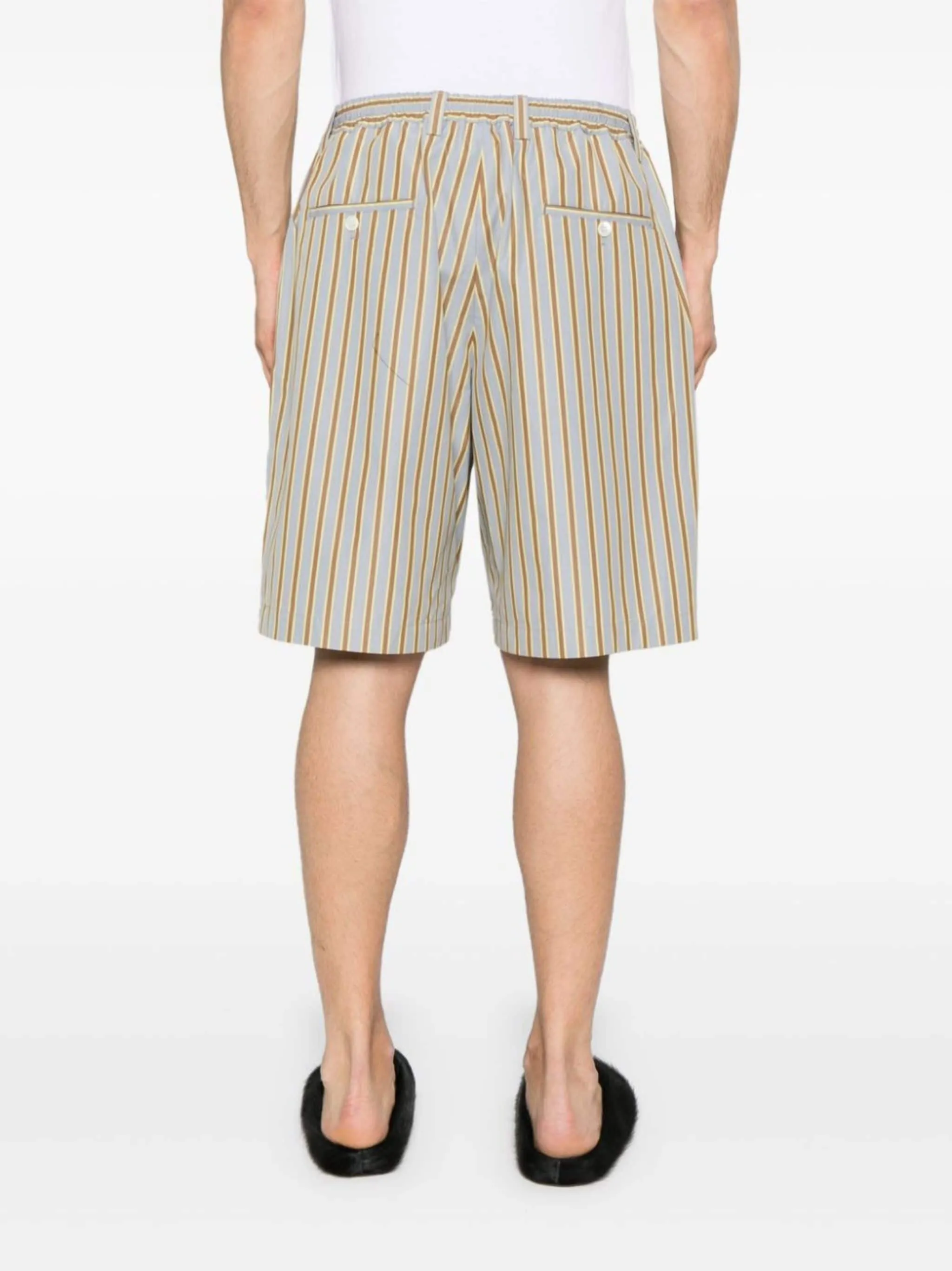 STRIPED COTTON BERMUDA SHORTS