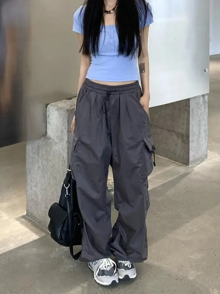 Y2K Women Streetwear Techwear Cargo Korean